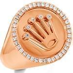  انگشتر طلای رزگلد آقایان رولکسی با نگین الماس تراش برلیان مدل rgm1609 