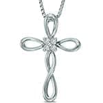 پلاک صلیب طلای سفید با نگین الماس تراش برلیان مدل: gpm1061