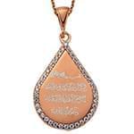 پلاک و ان یکاد طلای رزگلد با نگین الماس تراش برلیان مدل: gpm1065