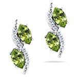 گوشواره طلای زنانه زبرجد و الماس تراش برلیان مدل: edf1558