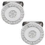 دکمه سردست طلای سفید و جواهر با نگین الماس تراش برلیان مدل: cdm1317