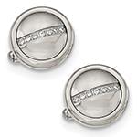 دکمه سردست طلای سفید و جواهر با نگین الماس تراش برلیان مدل: cdm1319