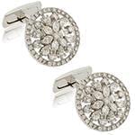 دکمه سردست طلای سفید با نگین الماس تراش برلیان و مارکیز مدل: cdm1320