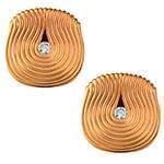 دکمه سردست طلای زرد و جواهر با نگین الماس تراش برلیان مدل: cdm1323