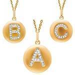 آویز حرف A طلا و جواهر با نگین الماس تراش برلیان مدل: idn1027