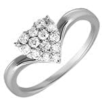 حلقه نامزدی طرح قلب طلای سفید با نگین الماس تراش برلیان مدل: eng2279 