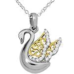 پلاک طلای طرح قو با نگین الماس تراش برلیان: مدل pdb2302 