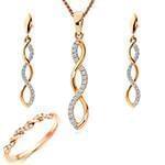 نیم ست گردنی، گوشواره و انگشتر طلا با نگین الماس تراش برلیان: مدل hdset2115 