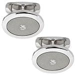 دکمه سردست طلا سفید با نگین الماس تراش برلیان طرح مات و براق مدل: cdm1326 