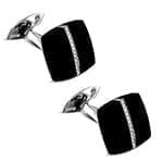 دکمه سردست طلا سفید با نگین الماس تراش برلیان و انیکس مدل: cdm1328 