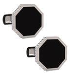 دکمه سردست طلای سفید با نگین الماس تراش برلیان و انیکس مدل: cdm1335 