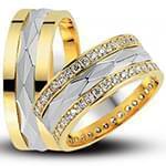 حلقه ست ازدواج طلای داماد و عروس با نگین الماس تراش برلیان مدل: srd1639