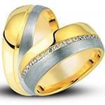 ست حلقه ازدواج و عروسی طلا با نگین الماس تراش برلیان مدل: srd1641