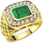 انگشتر طلای آقایان خاص با نگین الماس تراش برلیان و زمرد مدل: rgm1619