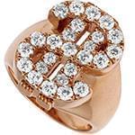 انگشتر طلا طرح دلار با نگین الماس تراش برلیان و طلای رزگلد مدل: rgm1622