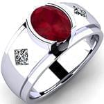 انگشتر یاقوت سرخ طلای خاص با نگین الماس تراش پرنس مدل: rgm1625