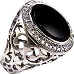 انگشتر طلا آقایان با سنگ اونیکس و الماس تراش برلیان طرح خاص مدل: rgm1628