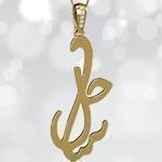 پلاک اسم ساحل طلا فارسی با نگین الماس تراش برلیان مدل: ndn1145