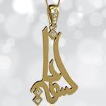 پلاک اسم سینا طلا فارسی با نگین الماس تراش برلیان مدل: ndn1158