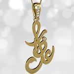 پلاک اسم علیرضا طلا فارسی با نگین الماس تراش برلیان مدل: ndn1159