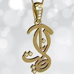 پلاک اسم آناهیتا طلا فارسی با نگین الماس تراش برلیان مدل: ndn1163