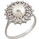 مدل انگشتر مروارید دار طلا و جواهر با نگین الماس تراش برلیان مدل: rgf1749