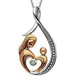 پلاک طلای طرح عاشقانه های مادر و کودک با نگین الماس تراش برلیان: مدل pdb2304