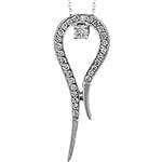 پلاک طلای سفید طرح گل عاشق با نگین الماس تراش برلیان: مدل pdb2309