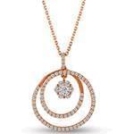 پلاک طلای رزگلد طرح فلاور با نگین الماس تراش برلیان: مدل pdb2312