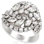 انگشتر طلای سفید طرح گنبدی با نگین الماس تراش برلیان و مارکیز : مدل wrdf2155