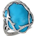 انگشتر فیروزه طلا زنانه و جواهر نگین الماس تراش برلیان: مدلrgf1815