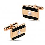 دکمه سردست طلا مردانه با نگین الماس تراش برلیان مدل: cdm1338