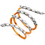 انگشتر طلای رزگلد با نگین الماس تراش مارکیز طرح مار : مدل wrdf2156