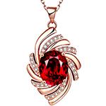 آویز طلای زنانه رزگلد یاقوت قرمز و برلیان مدل npdf13239 