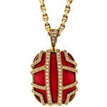 پلاک عقیق زنانه طلای زرد و الماس تراش برلیان مدل npdf13241 