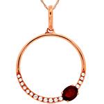 آویز یاقوت سرخ زنانه طلا رزگلد و جواهر برلیان مدل npdf13253