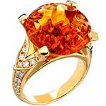 انگشتر سیترین زنانه طلا جواهر لاکچری نگین برلیان مدل:rgf1759