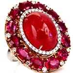 انگشتر عقیق و یاقوت قرمز زنانه طلا جواهر برلیان مدل:rgf1761