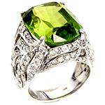 انگشتر طلای گنبدی زنانه جواهر زبرجد و برلیان مدل:rgf1765