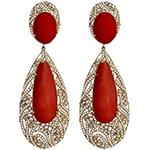 گوشواره عقیق زنانه و طلا با جواهر نگین برلیان مدل : edf1601