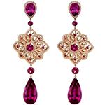 گوشواره طلا با سنگ آمیتیست و جواهر برلیان زنانه مدل:edf1605