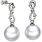 گوشواره طلا با سنگ مروارید و جواهر برلیان زنانه مدل:edf1608