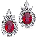 گوشواره طلا و جواهر یاقوت قرمز، مارکیز و برلیان مدل:edf1614