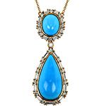 آویز فیروزه طلا و جواهر زنانه نگین برلیان خاص مدل npdf13268