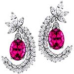 گوشواره طلا دخترانه جدید یاقوت قرمز و مارکیز مدل:edf16190