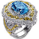 انگشتر طلا زنانه جدید نگین جواهر توپاز و برلیان مدل:rgf1769