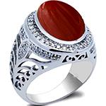 انگشتر طلای عقیق مردانه و جواهر برلیان طرح جدید مدل rgm1655