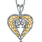 پلاک بال فرشته طلا طرح قلب با نگین برلیان: مدل pdb2319