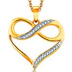 آویز جواهر زنانه طلا قلب بی‌نهایت نگین برلیان مدل: pdb2323