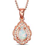 آویز اوپال و برلیان طلای رزگلد زنانه و دخترانه مدلnpdf13281